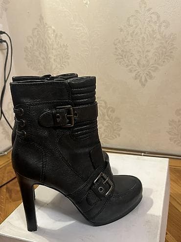 Qadınlar üçün qara qısa boğazlı ayaqqabı (ankle boot) nine west — 5