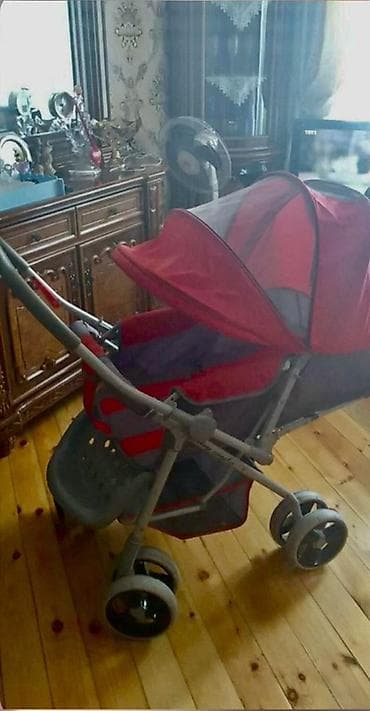 uşaq üçün oturacaq: Uşaq arabası – qırmızı/boz rəng kombinasiyalı Xüsusiyyətlər: - Geniş — 2