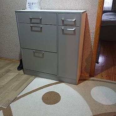 диван и 2 кресла: Boz rəngdə, müasir dizaynlı çoxbölməli ayaqqabılıq/dolab. - Kompakt — 1