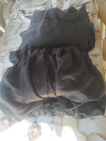 Bir ededi.50.m.Qaranlıq rəngli pərdə dəsti - Material: qalın, yumşaq — 2