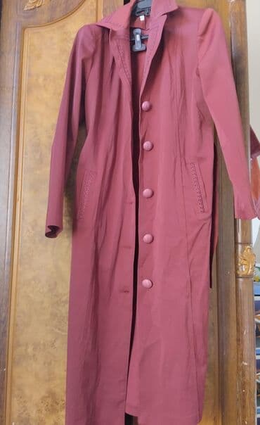 женские дубленки турецкого производства: Qadın uzun palto/plaş - Rəng: tünd çəhrayı/bördu (tozlu gül tonları) — 1