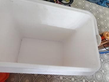 plastik butulkalar: Portativ izolyasiyalı soyuducu konteyner - Rəng: narıncı gövdə, ağ — 3