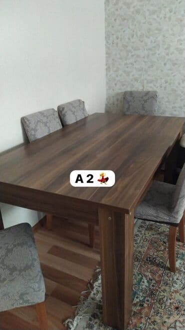 tek stol: Qonaq masası, İşlənmiş, Açılmayan, Dördbucaq masa — 1