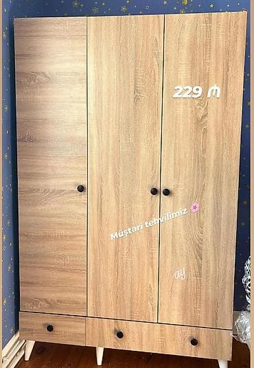 3 qapılı, Siyirməli, Digər rəng, Digər material, Açılan, Düz dolab