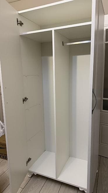 iki qapili dolab: 2 qapılı, Ağ, Taxta, Açılan, Düz dolab — 2