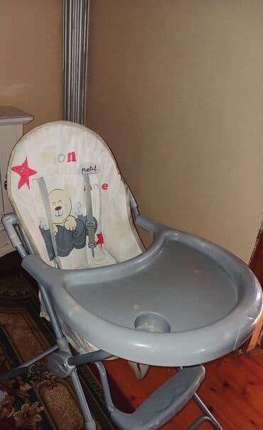 məktəb çantaları qız üçün: Uşaq yemək stulu - Rəng: boz plastik masa və konstruksiya, krem — 2