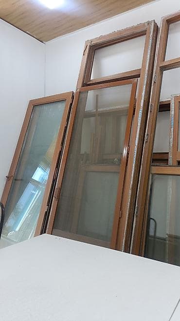 yumru pencere: PVC ağac rəngində pəncərə və qapı profilləri – şüşə və çərçivələrlə — 4