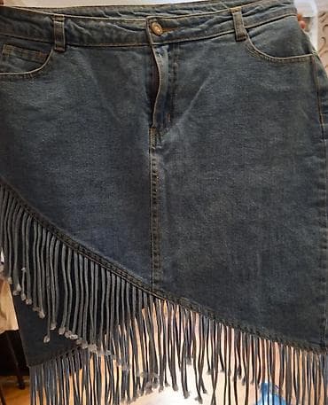 Личные вещи: Cins ətək – püsküllü dizayn - Material: orta qalınlıqda mavi denim — 1