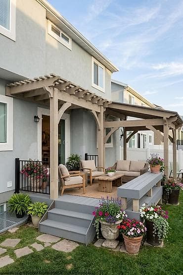 kombi kreditle: Məhsul: Taxta veranda/pergola və eyvan sistemləri Təsvir: - Yaşayış — 6