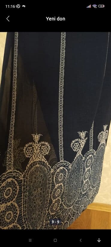 детские платья с длинным рукавом: Повседневное платье, Миди, M — 6