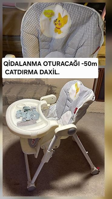 Uşaq qidalanma oturacağı - Rahat yastıqlı arxa hissə, üzərində şirin