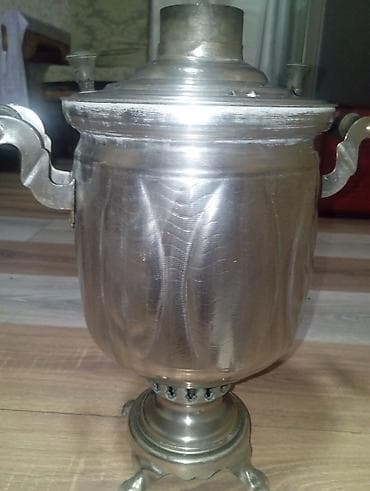 islenmis samovar: Kömür/odunla işləyən klassik samovar - Material: metal (cilalanmış — 1