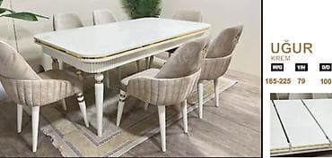 UĞUR masa– Krem rəng Fabrik istehsalı mebellərin topdan qiymətlə