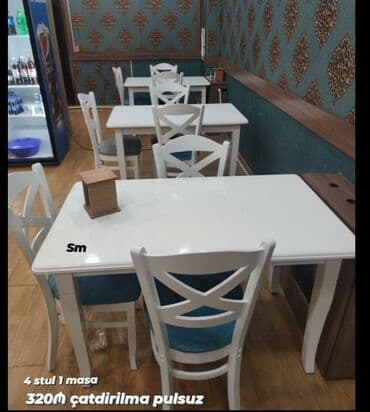 boyama seti: Mətbəx üçün, Yeni, Açılmayan, Dördbucaq masa, 4 stul — 5