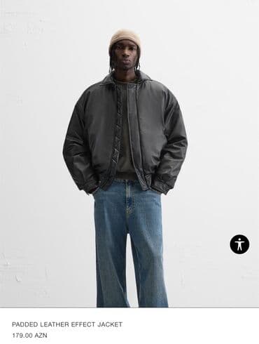 демисезонные кожаные мужские куртки: Zara Kurtka (179 Azn’ə yeni alınıb cəmi 2 dəfə geyinilib, Razmeri — 3