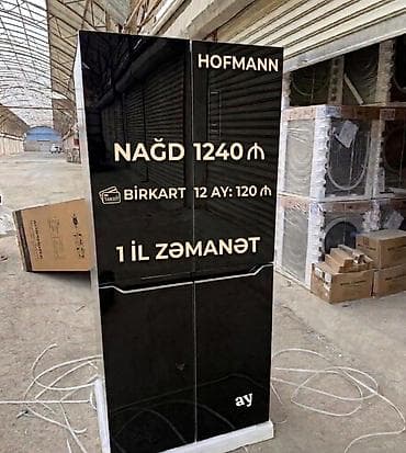 *Hoffman NoFrost Soyuducu* (Qara Şüşə) 🔹 Ölçü: Eni 85 sm, Hündürlük