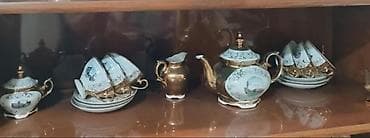 Çay dəsti, rəng - Qızılı, Farfor — 2