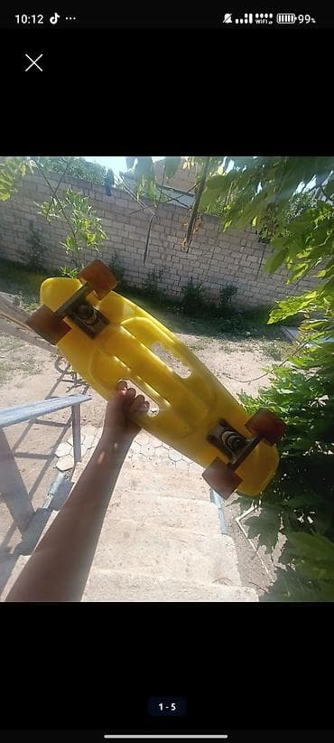 meta eynək: Plastik kruizer skeytbord - Korpus: möhkəm sarı plastik gövdə — 3