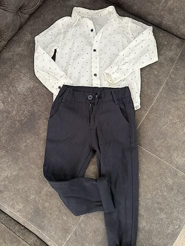 Uşaq üçün dəst – köynək və şalvar - Köynək: ağ rəngdə, uzunqol