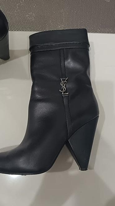 ysl canta: Saint Laurent Paris qadın çəkmələri - Material: hamar qara dəri — 2