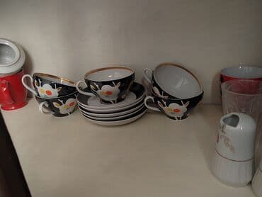 Qab-qacaq və mətbəx ləvazimatlarının alışı: Çay dəsti, rəng - Ağ, Farfor — 2