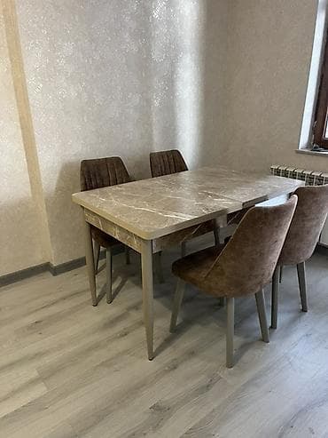 Mətbəx üçün, Açılmayan, Dördbucaq masa, 4 stul