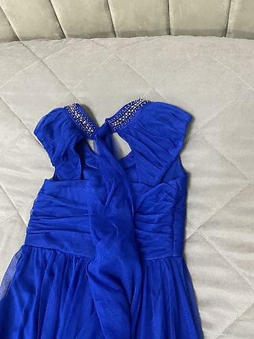 Zümrüd mavisi rəngdə uzun ziyafət/libas. Yebidir S razmer yəni 36 — 5
