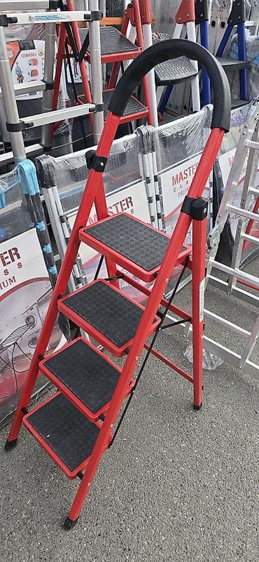 rezin pol: Dörd pilləli məişət nərdivanı - Tip: qatlanan, dayaqlı məişət — 2