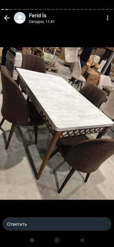 ucuz yazı masası: Mətbəx üçün, Yeni, Açılan, Dördbucaq masa, 4 stul — 4