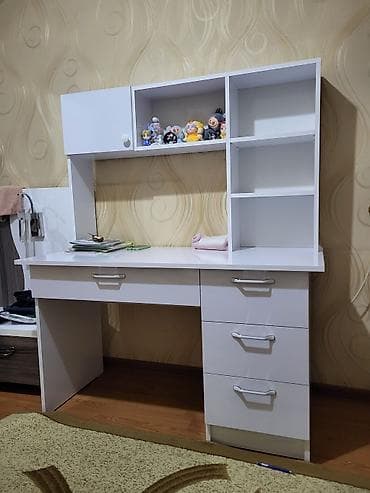 Ev və bağ: Düz masa, Stulsuz, Polkalı, Siyirməli, MDF — 5