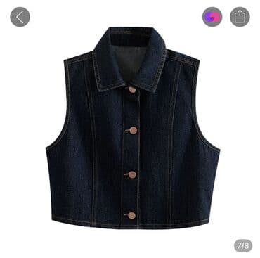 Жилеты, безрукавки: Жилет, Zara, XS, цвет - Голубой — 1