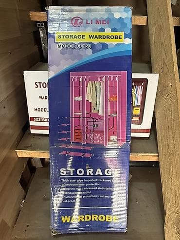 hamam asılqan: LI MEI Storage Wardrobe – Model 68150 - Parça qapaqlı, metal borulu — 5