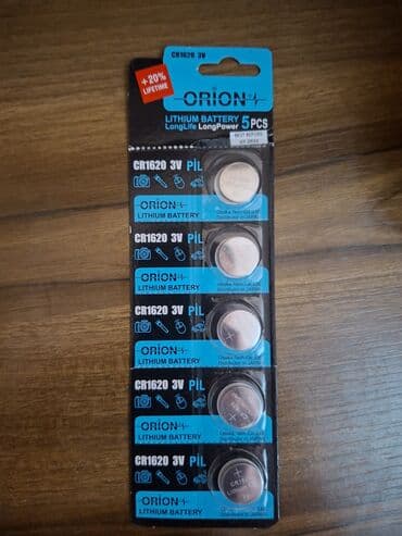 Maqnitofonlar: 🔋 ORION CR1620 3V — 5 ədəd (yeni) ORION CR1620 3V litium batareyaları — 1