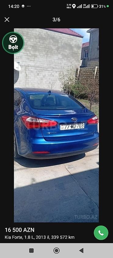 satılık atv: Kia Cerato sedan – mavi rəng. taksi sertifikati var 2005 masinim var — 7
