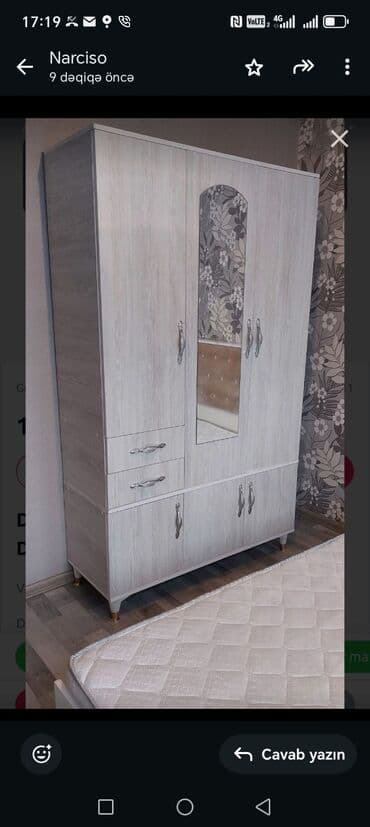 qapi: Yeni, Açılan, 1 qapı Düz dolab, Dolab-asılqan — 9