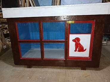 it geyim: Taxta it evi / voliər - Material: möhkəm taxta karkas, ön hissədə — 1