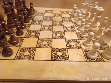 metbex ucun alcipan fiqurlari: Əl işi taxta şahmat dəsti - Material: tamamilə ağacdan hazırlanmış — 5