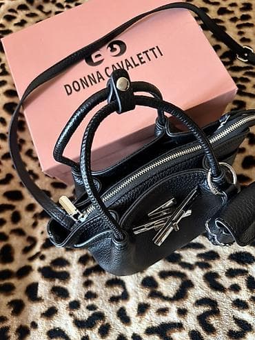 converse canta: Donna Cavaletti mini çanta - Rəng: qara - Material: xırda toxumalı — 2