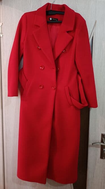женские кожаные косухи: Пальто, L, цвет - Красный — 1