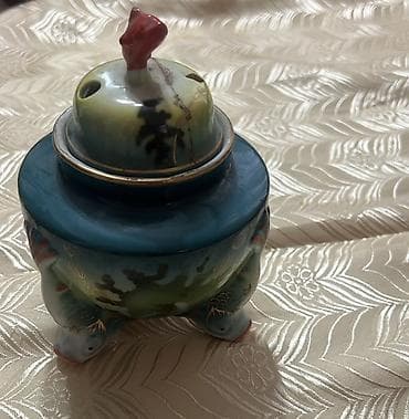 gerb ekran sekilleri: Rəngli keramika buxur qabı (qapaqlı) - Material: şirli — 1