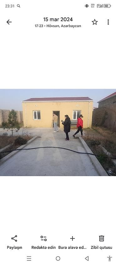 biləcəridə həyət evi: 2otaqlı həyət evi – 4 sotun içərisində ünvan Hövsan bağlar massivi — 6