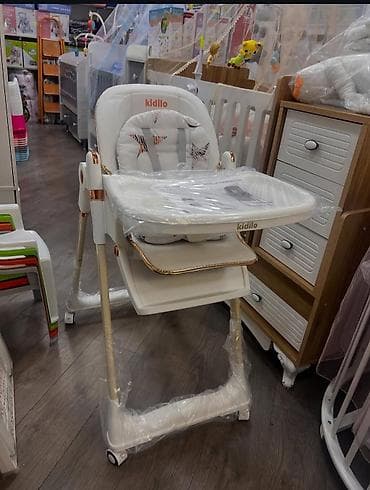 Столы для кормления: Kidillo uşaq yemək stulu - Rahat, yastıqlı oturacaq və bel dəstəyi - — 1