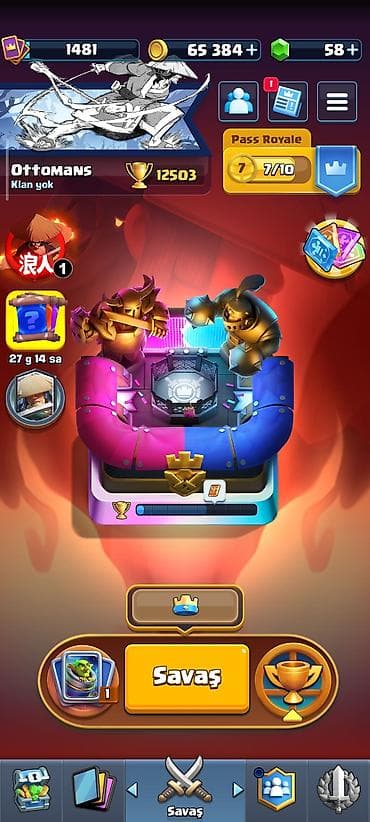 Clash Royale oyun hesabı. Hesabın əsas göstəriciləri: - Kral