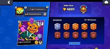 Другое: Brawl Stars hesabı – “TOXICTORNADO” Ümumi: - Kupa yolu: 4801 (III — 2