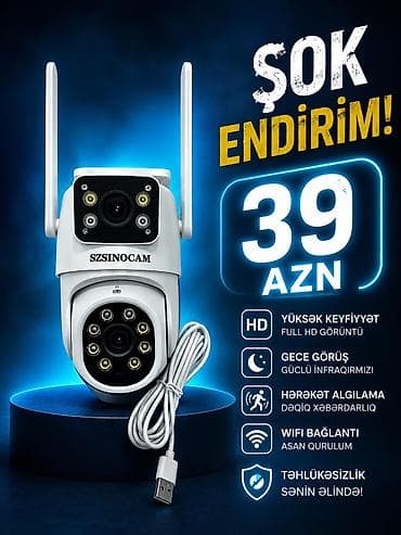 güneş panel kamera: ⸻ 📹 SZSINOCAM 2 Linzalı Wi-Fi Təhlükəsizlik Kamerası 🔒 Evinizi — 2