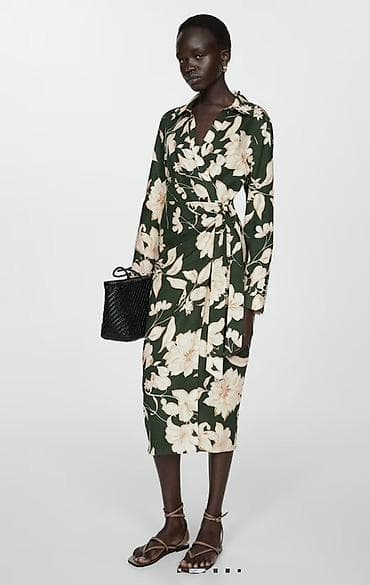 yay sarafanı: Mango LINEN kolleksiyasından çiçək naxışlı sarafan don Mağaza qiyməti — 1