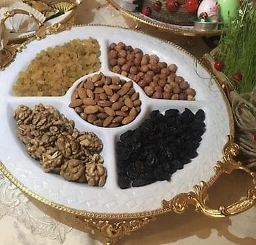 Şirniyyat və çərəz üçün bölməli servi qabı - Material: ağ porselen — 2