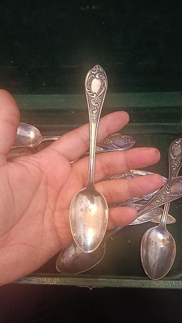 acar naboru satilir: Antik metal çəngəl–qaşıq dəsti - Klassik barok/rokoko üslubunda — 3