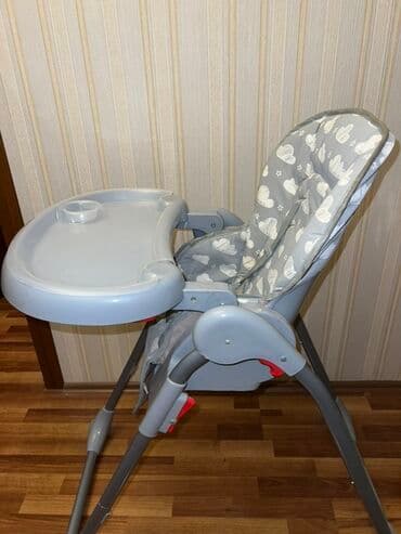 yagis ucun plas: Uşaq yemək stulu – VAVA - Rəng: boz tonlarda, bulud naxışlı yumşaq — 3