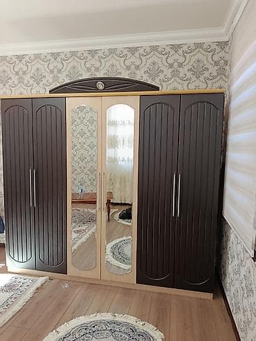 paltar qarderobu: İşlənmiş, 6 qapı, Qəhvəyi, Digər material, Açılan, Düz dolab — 2
